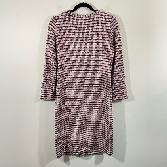 Zara Women's Pink & Black Textured Tweed V-neck Oversized Sweater Dress Size S - Picture 8 of 8